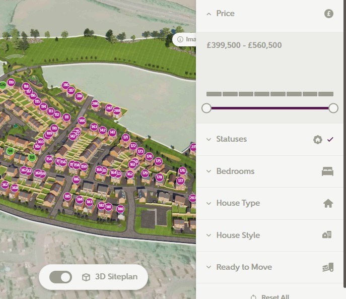 3D siteplan - filters